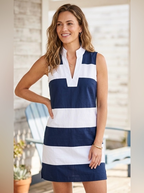 Sail to Sable Dresses & Skirts - STS Sail to Sable Classic Navy Stripe Sleeveless shift Tunic Dress S Nautical